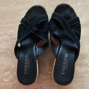 Cordani Women's Black Espadrille Slip On Sandals